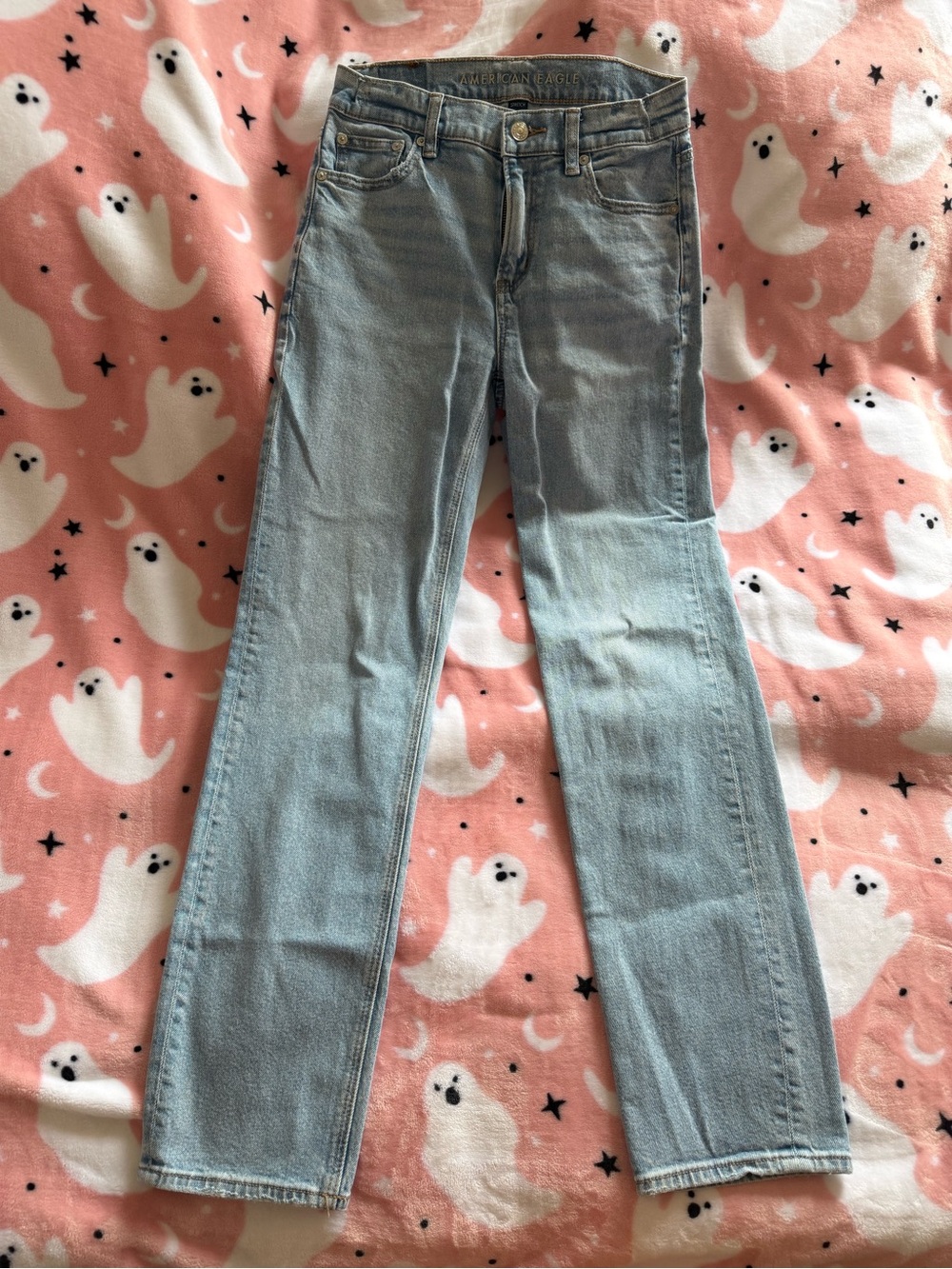 American Eagle Outfitters Light Blue Straight Leg Jeans